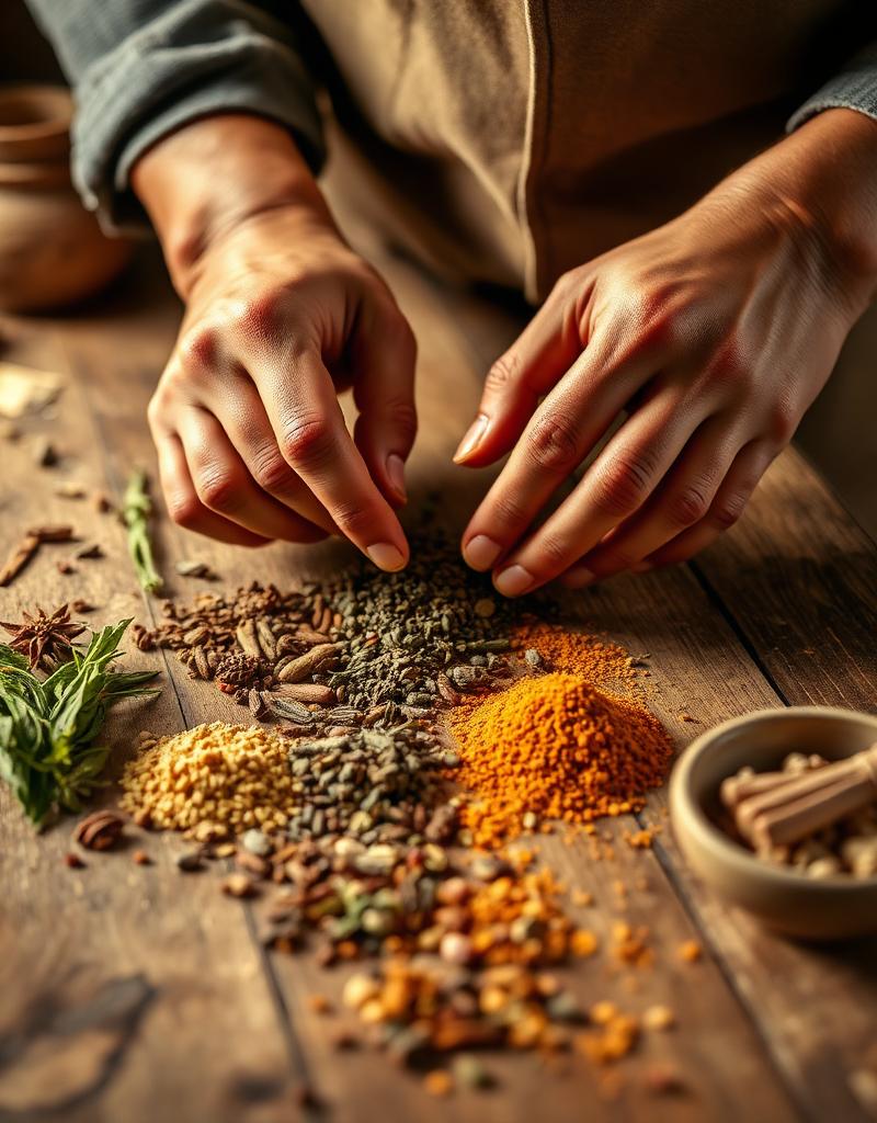 Artisan preparing ingredients