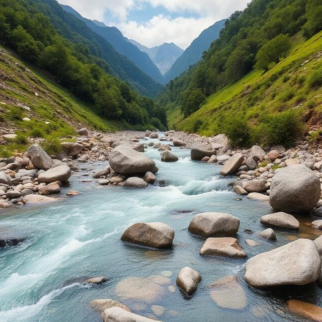 Crystal clear mountain river